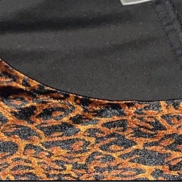 Coldwater Creek Velvet Leopard Dress Brown / Black Velvet Size P6 - Picture 5 of 5